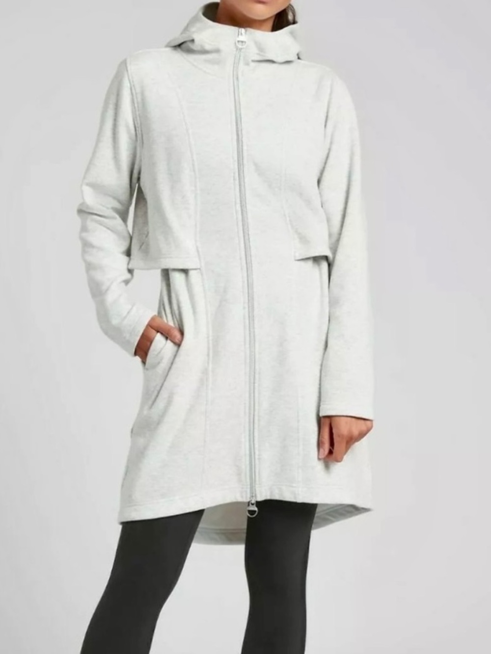 Athleta Cozy Karma Hooded Long Line Jacket Sz XL